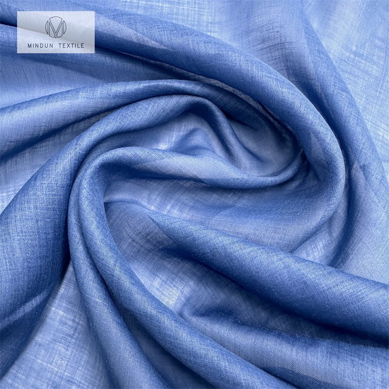 Mindun Good Quality Light Weight Crinkle 100% Linen Ramie Fabric With Oeko Certification For Summer Clothing