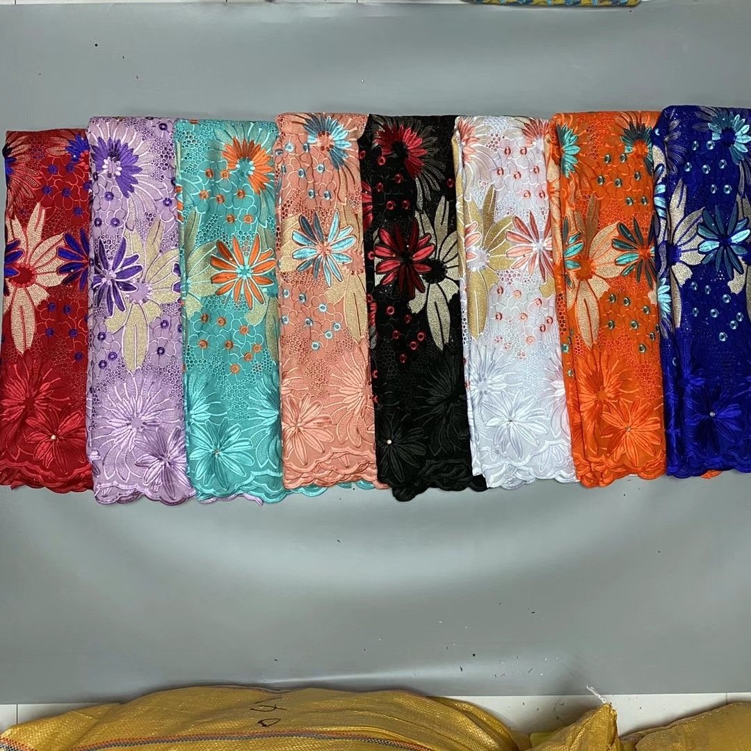 ACI Beauty Products African Loincloth Nigerian Lace Fabric 2023 Swiss Cotton Lace Fabric 5 Yards/Piece For Lady Party