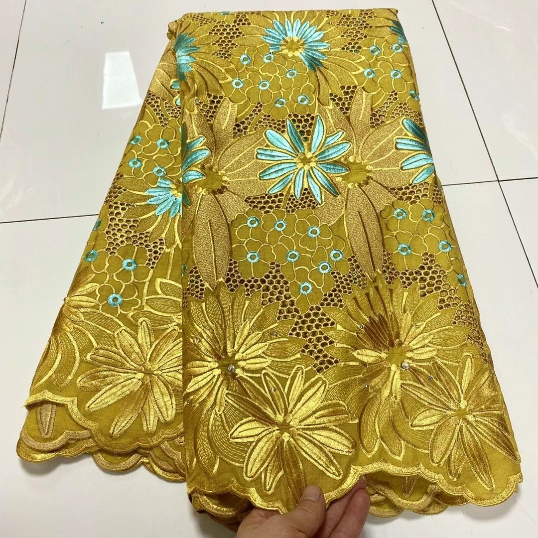ACI Beauty Products African Loincloth Nigerian Lace Fabric 2023 Swiss Cotton Lace Fabric 5 Yards/Piece For Lady Party