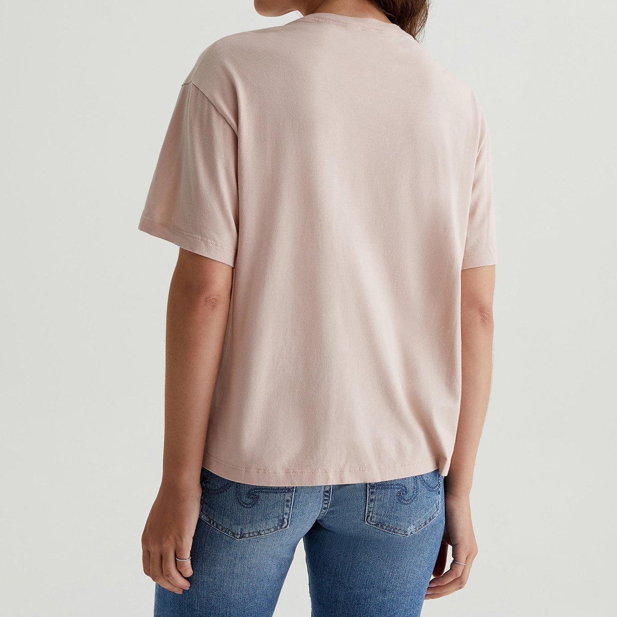 OEM/ODM Custom Vintage Pink Women's Relaxed Fit Crewneck Tee - Drop Shoulders, 100% Cotton Knit, S&Z-Twist Yarns