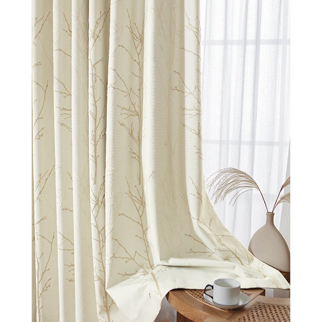 110"inch 280cm width blackout sunscreen double faced exquisite modern living room curtain fabric linen look