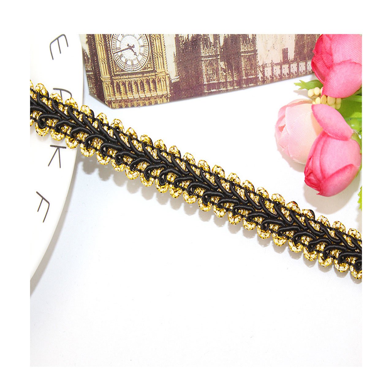 Wholesale Bullion Embroidery Ethnic Lace Trim Fabric French Tulle Lace Trim For Wedding Dress Luxury Garment Accessories