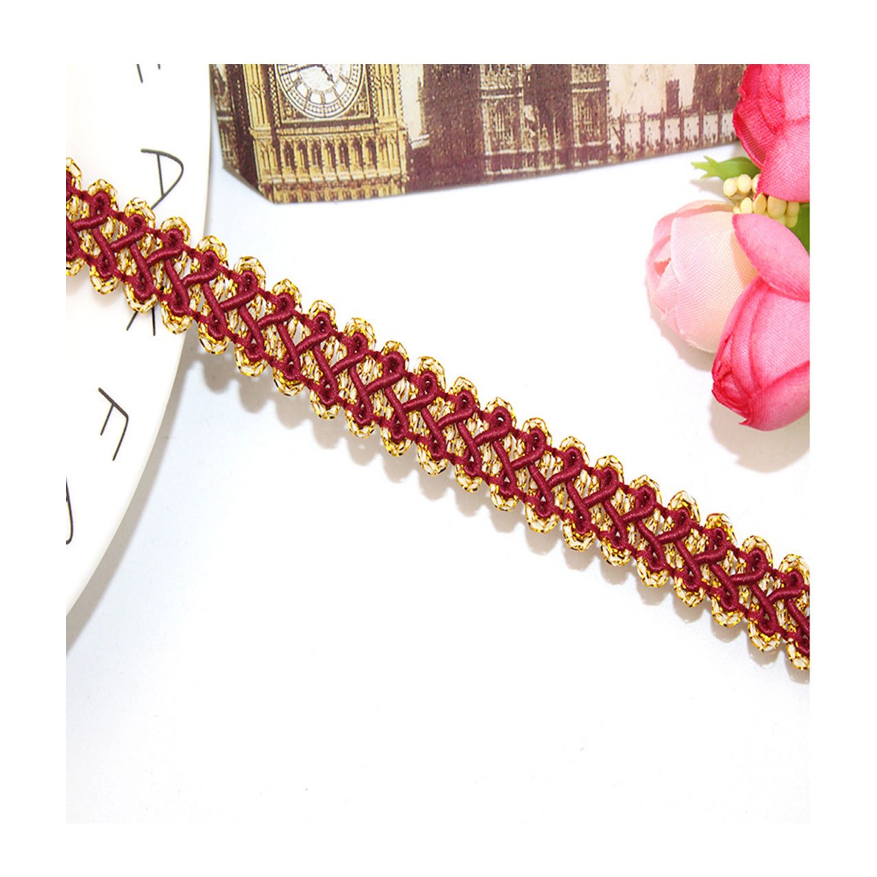 Wholesale Bullion Embroidery Ethnic Lace Trim Fabric French Tulle Lace Trim For Wedding Dress Luxury Garment Accessories