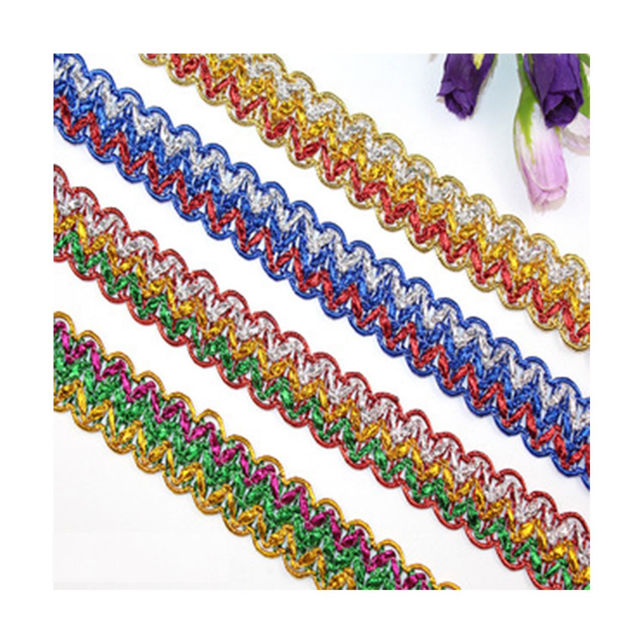 Wholesale Bullion Embroidery Ethnic Lace Trim Fabric French Tulle Lace Trim For Wedding Dress Luxury Garment Accessories