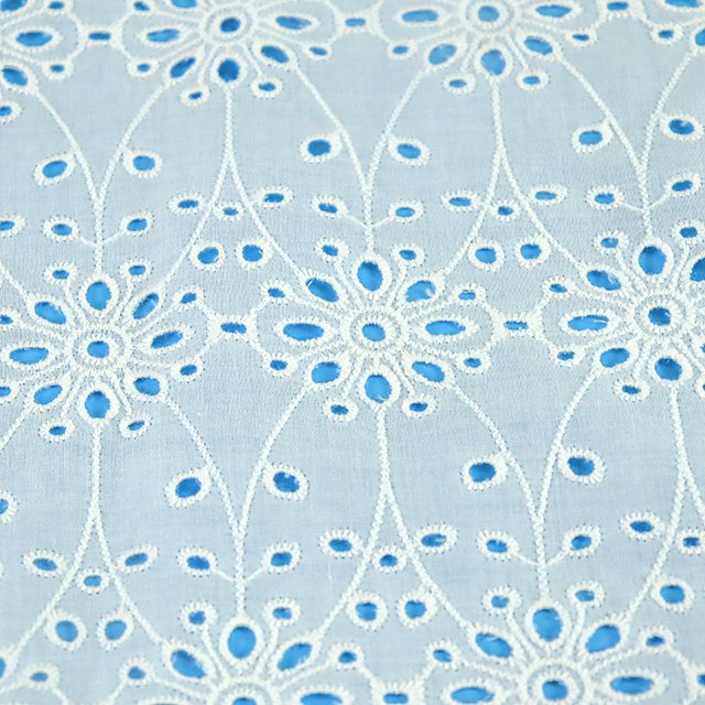 New fashion breathable customized embroidered cotton fabric pure cotton embroidery fabric for wedding dress