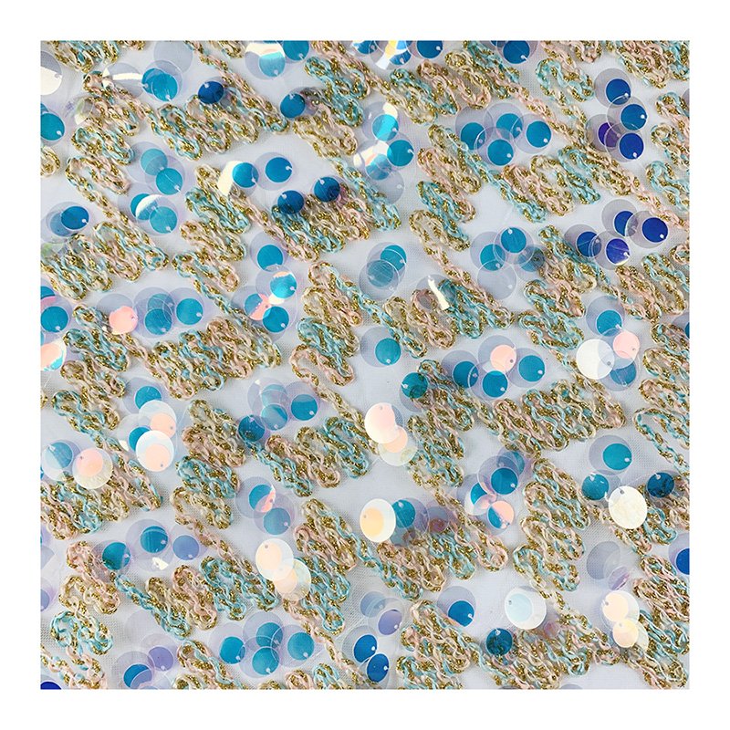 Rope embroidery wafer two in one 100% polyester fabric for women dress embroidery fabric
