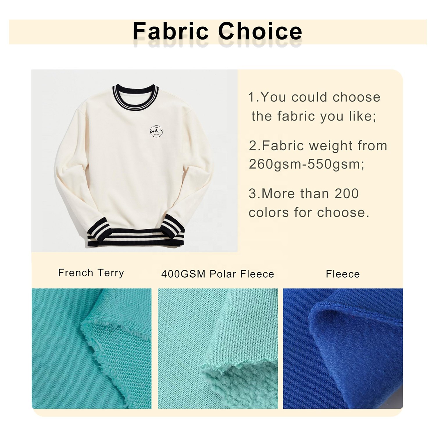 OEM Manufacturer Best Price Color Block Striped Ribbed Cuff And Hem Crewneck Fashion Embroidery Logo Design Male Sweatshirts