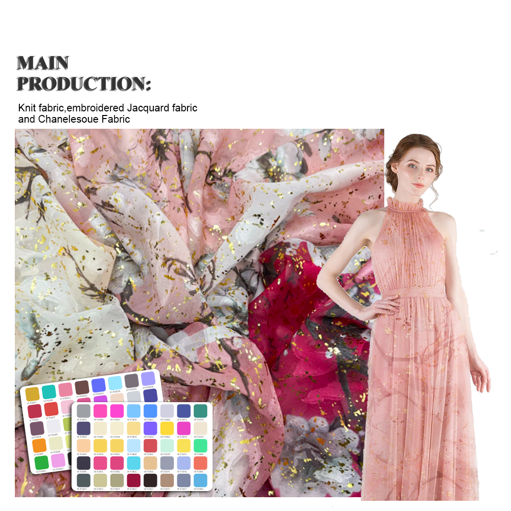 Muslim wholesale floral printing 100% polyester 75d density striped white chiffon fabric for women weddings fabric