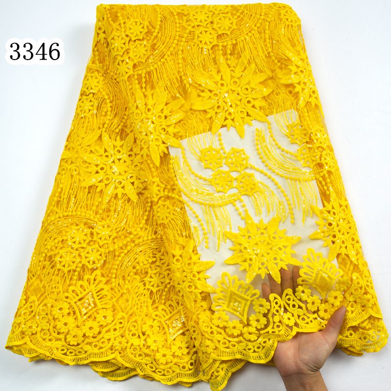 3346 Baby Blue French Mesh Net Lace With Sequins Cheapest Embroidery African Lace Fabric 2023 High Quality For Senegal Women