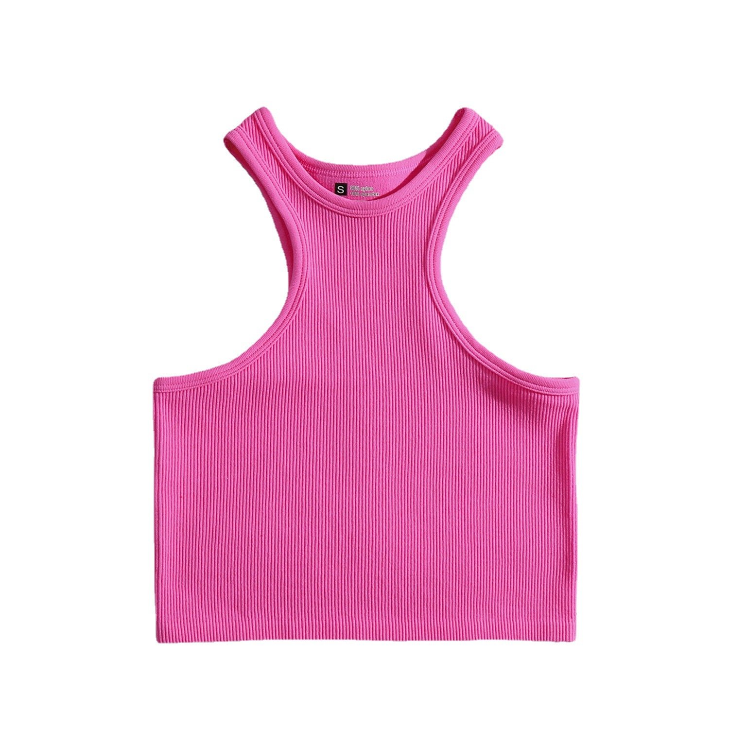 ODM OEM Clothing Custom Logo Graphic Wholesale Blank Ladies White Black Plain Basic Knit Ribbed Crop Tank Top Women