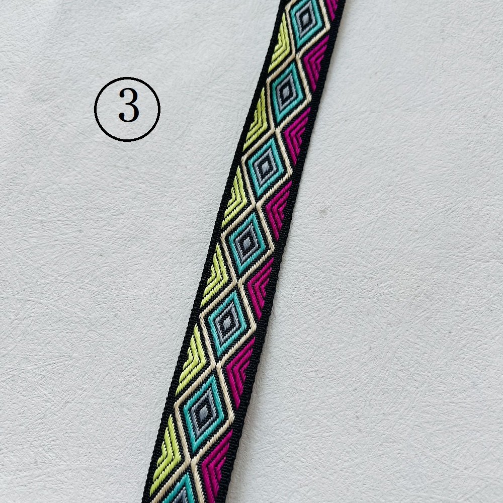 Ethnic Style Lace Jacquard Webbing Woven Tape For Garment Accessories Width 2 cm ST-966