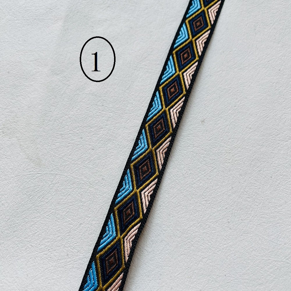 Ethnic Style Lace Jacquard Webbing Woven Tape For Garment Accessories Width 2 cm ST-966