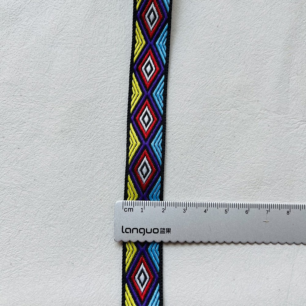Ethnic Style Lace Jacquard Webbing Woven Tape For Garment Accessories Width 2 cm ST-966