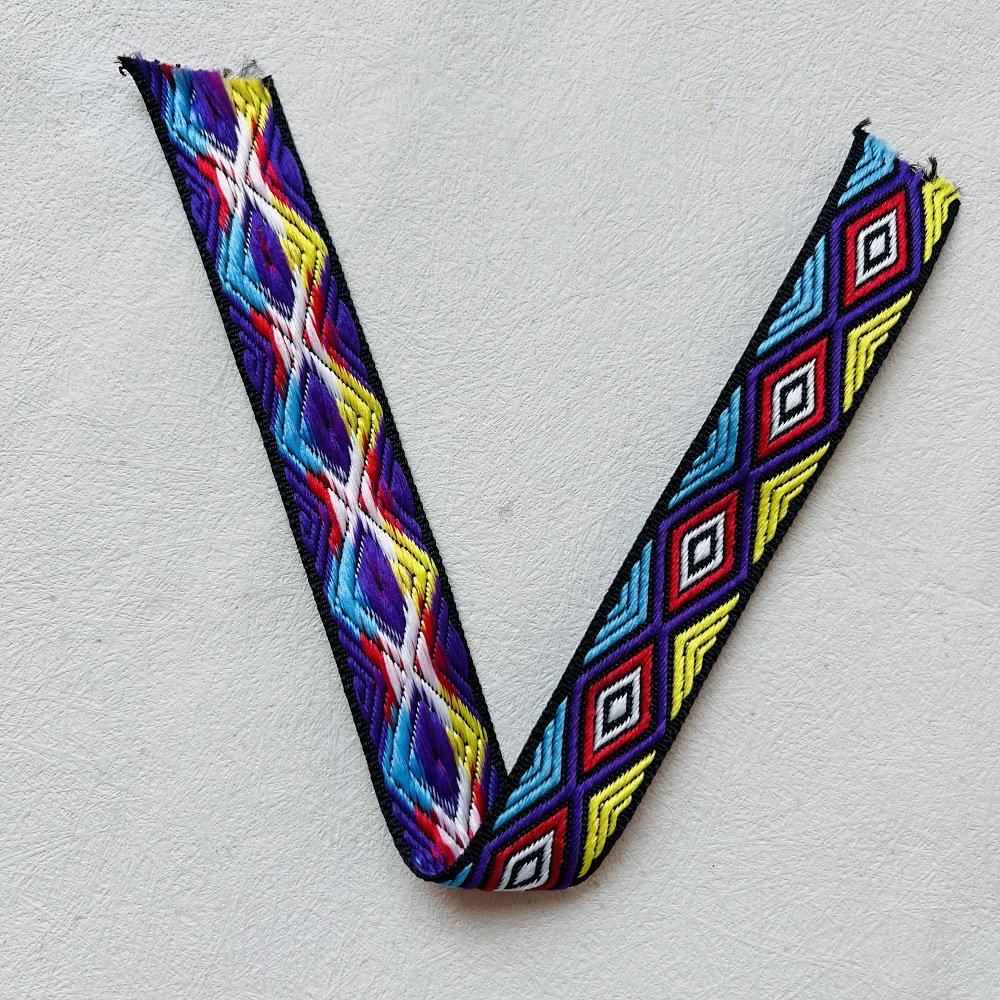 Ethnic Style Lace Jacquard Webbing Woven Tape For Garment Accessories Width 2 cm ST-966