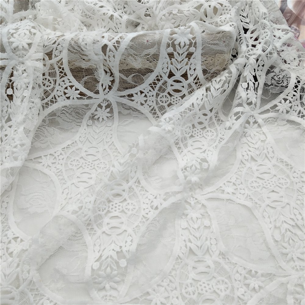 Water Soluble Embroidery Lace Fabric Stock Factory Low Price Direct Sales Flower Sustainable Embroidered Sequin Embroidery 3days