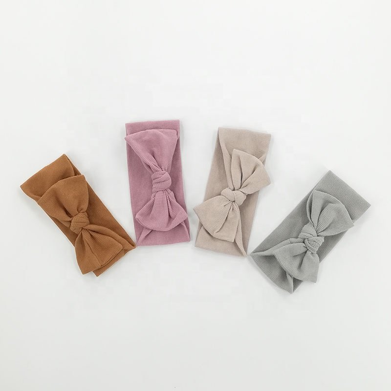 Organic Cotton Knitted Rib Knotted Baby Headband Knot