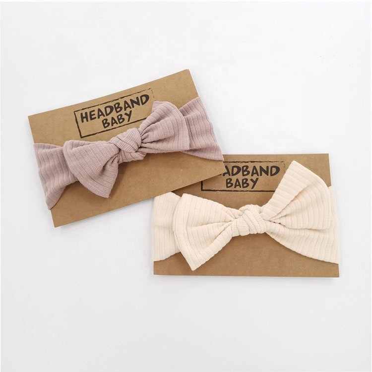 Organic Cotton Knitted Rib Knotted Baby Headband Knot