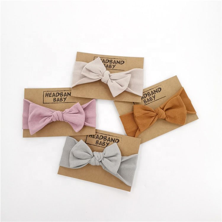 Organic Cotton Knitted Rib Knotted Baby Headband Knot
