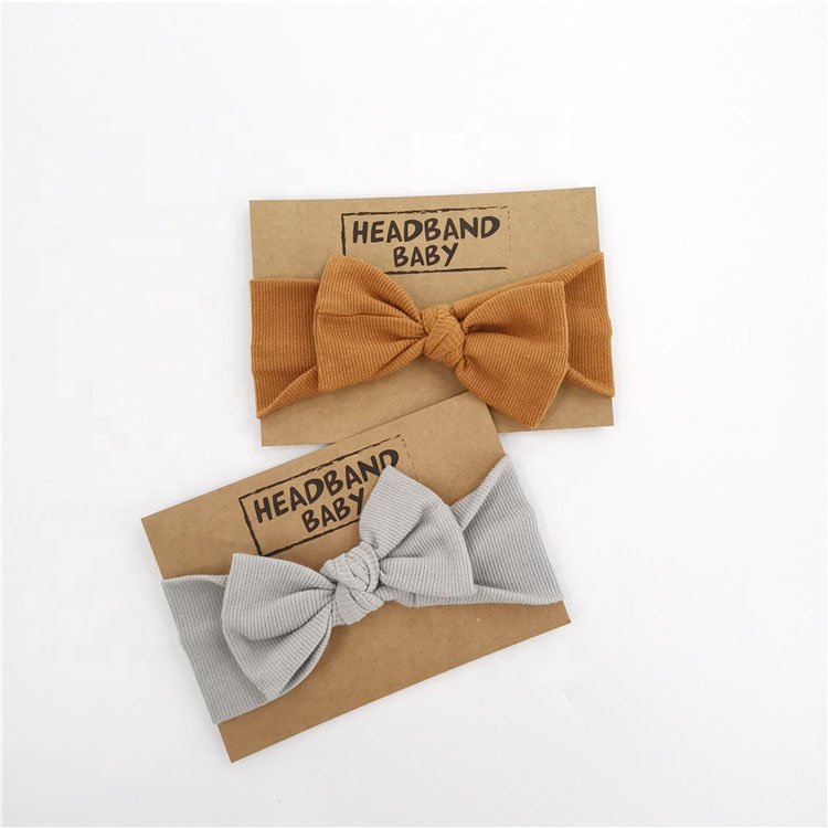 Organic Cotton Knitted Rib Knotted Baby Headband Knot