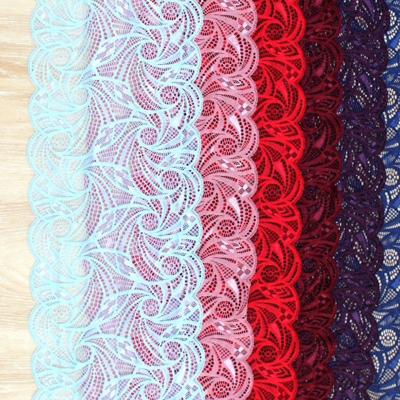 Zeal Wholesale Guipure Flower Spandex Colorful Elastic Broad Double Ways Lace Trims For Garment