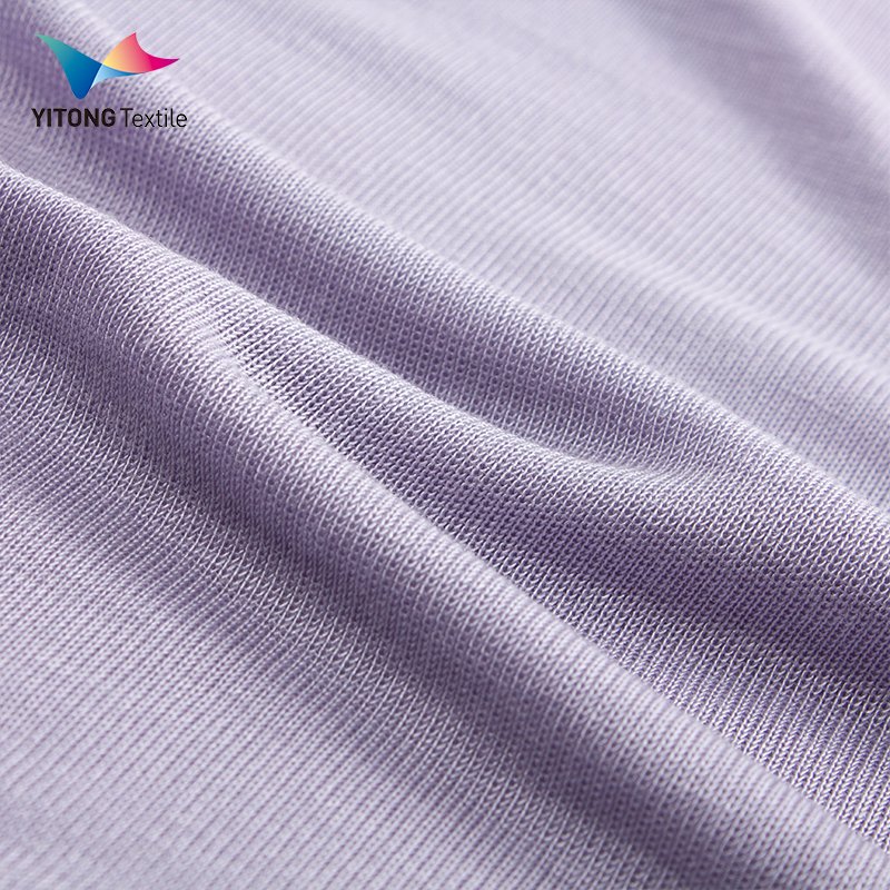 Wholesale 150 gsm Rib Knit Fabric Air Permeability Soft Pajamas Fabric 100% Tencel Fabric