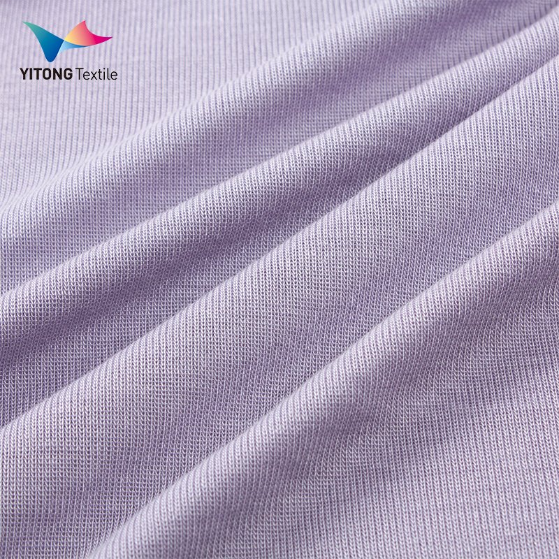 Wholesale 150 gsm Rib Knit Fabric Air Permeability Soft Pajamas Fabric 100% Tencel Fabric