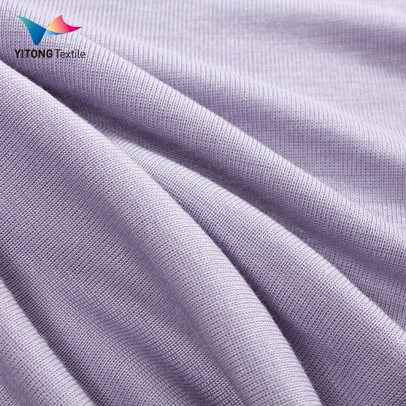 Wholesale 150 gsm Rib Knit Fabric Air Permeability Soft Pajamas Fabric 100% Tencel Fabric