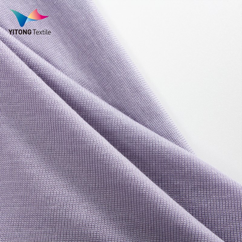 Wholesale 150 gsm Rib Knit Fabric Air Permeability Soft Pajamas Fabric 100% Tencel Fabric
