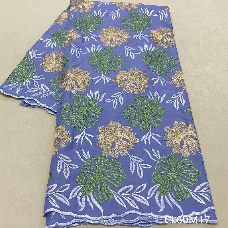 Chenlee voile lace fabric african swiss 5 yards embroidery fabric cotton