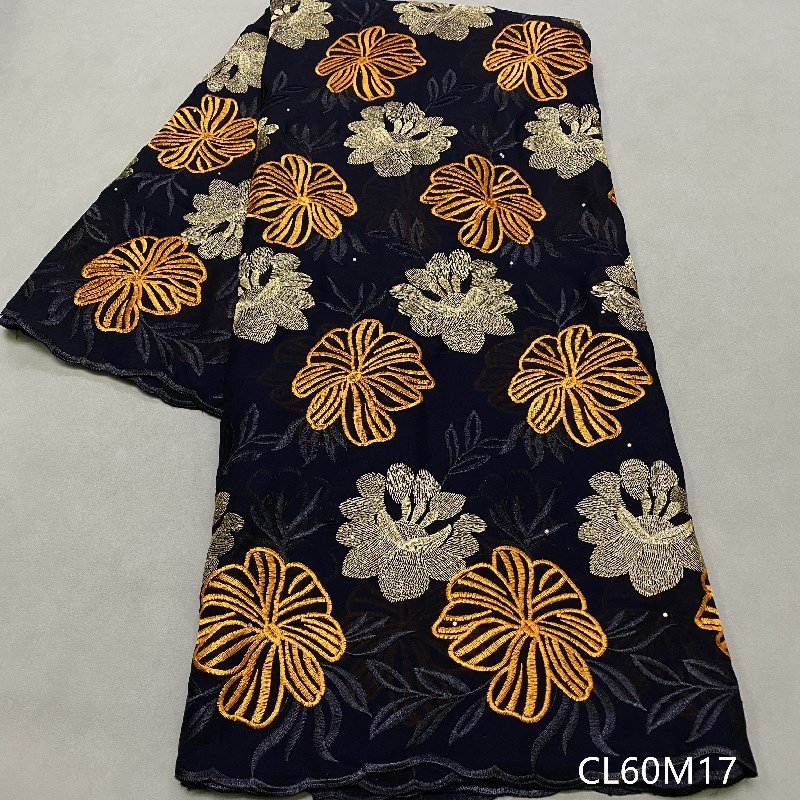 Chenlee voile lace fabric african swiss 5 yards embroidery fabric cotton