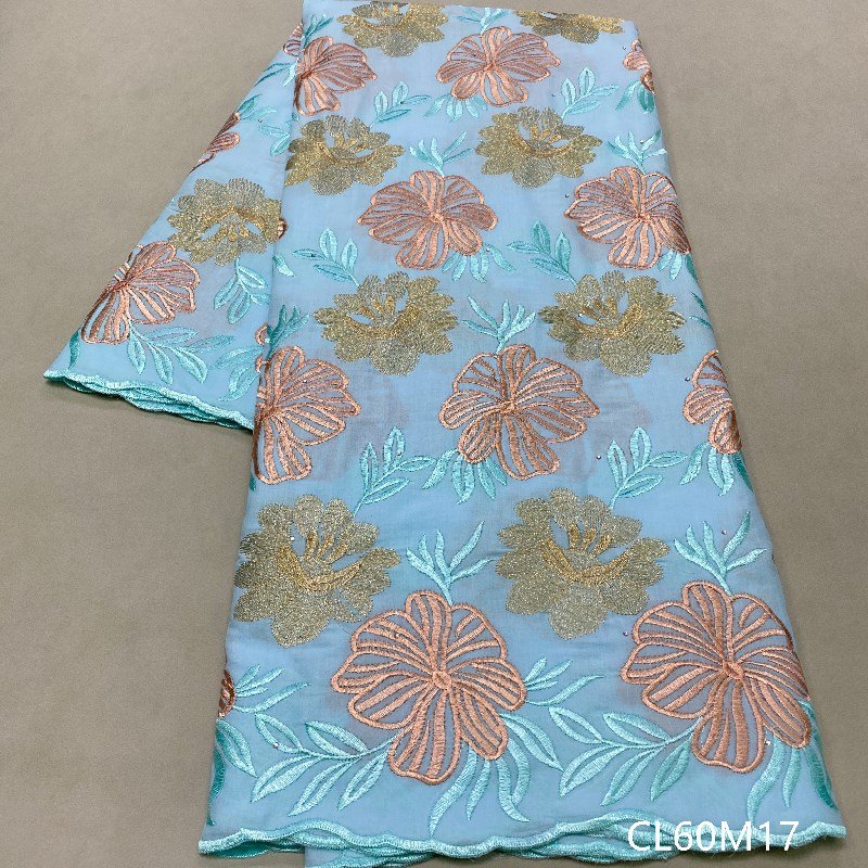 Chenlee voile lace fabric african swiss 5 yards embroidery fabric cotton