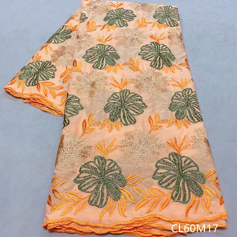 Chenlee voile lace fabric african swiss 5 yards embroidery fabric cotton