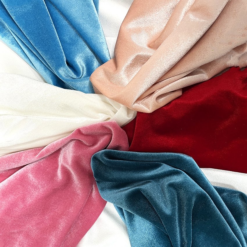 China Suppliers 94%Polyester, 6%Spandex Material 500Gsm Knitted Warp Soft Touch Stretch Elastic Velour Velvet Fabric/