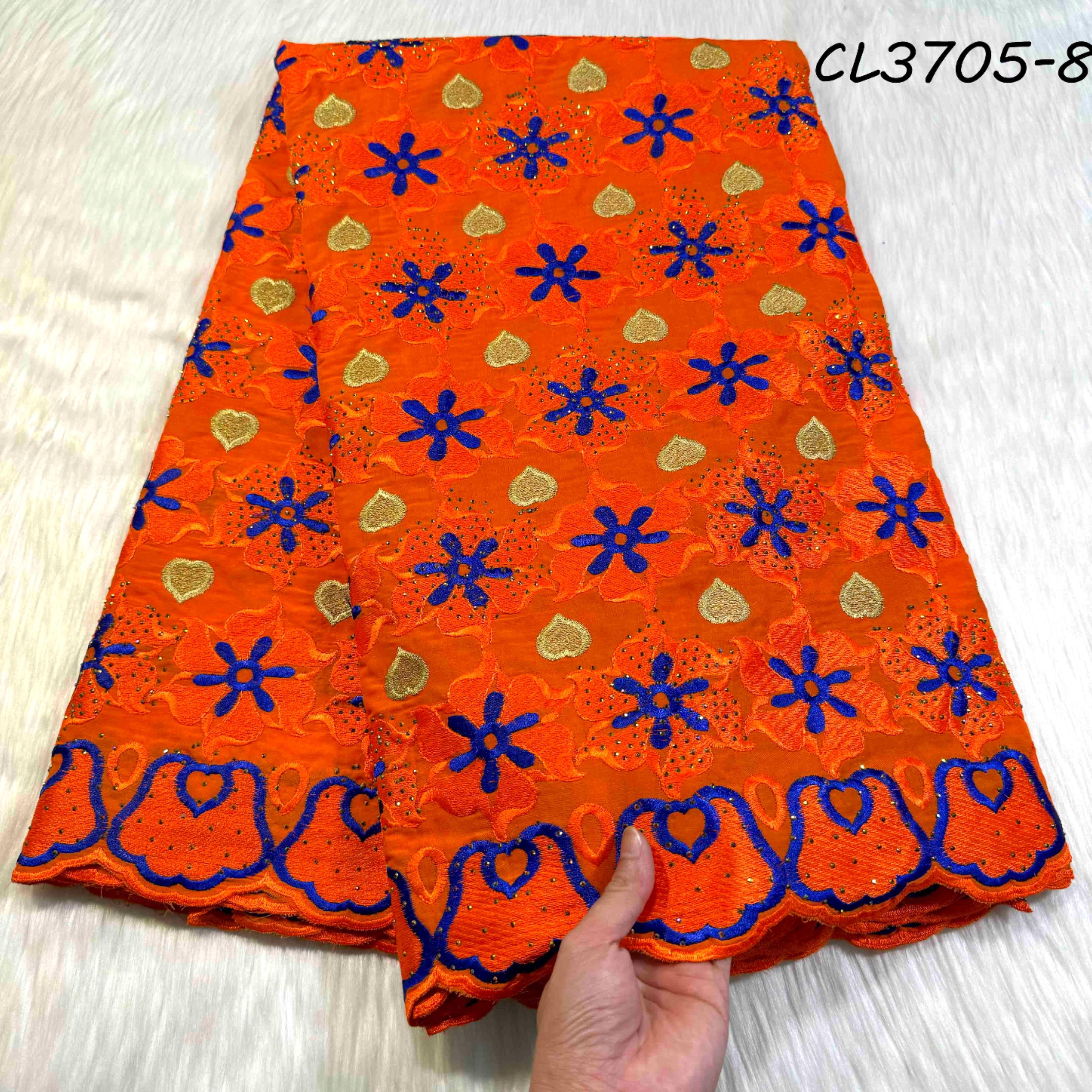 2024 Latest Nigeria Swiss Laces High Quality Switzerland Cotton African Dry Lace Fabric For Man Women