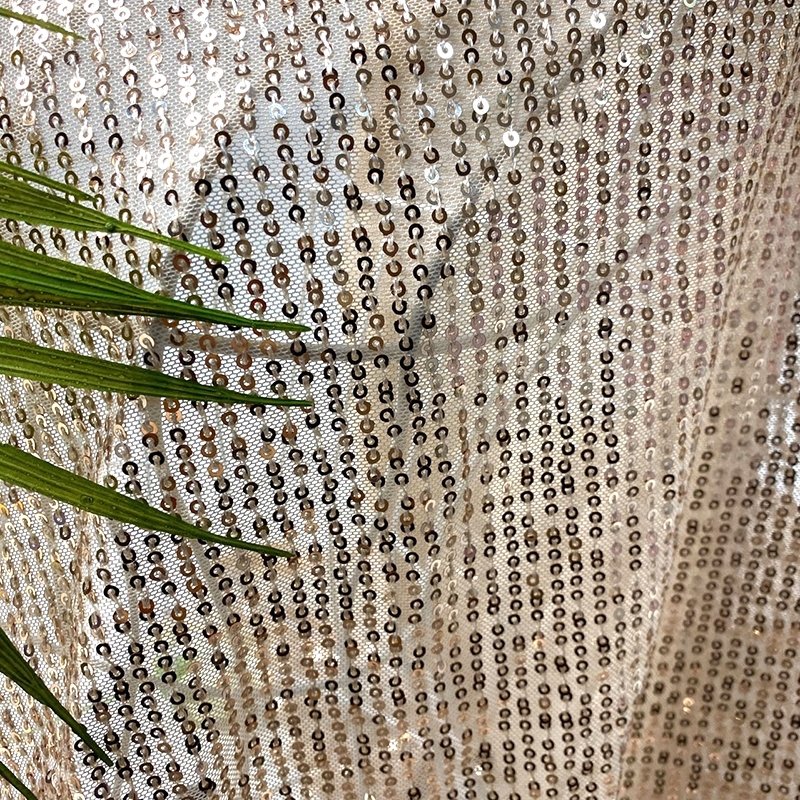 Wholesale multi colors glittering stripe polyester sequin net mesh embroidered fabric for dress