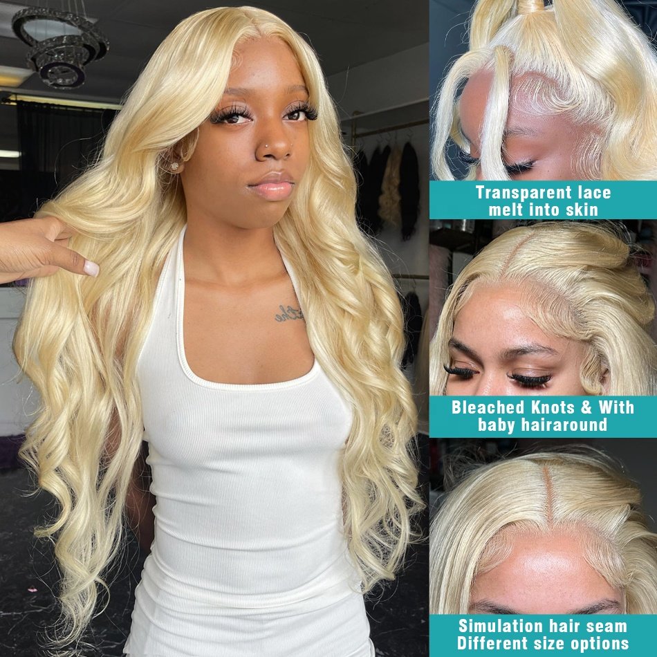 360 Blonde Lace Wigs Human Hair Lace Front Brazilian Wholesale Glueless 613 HD Full Lace Frontal Human Hair Wig for Black Women