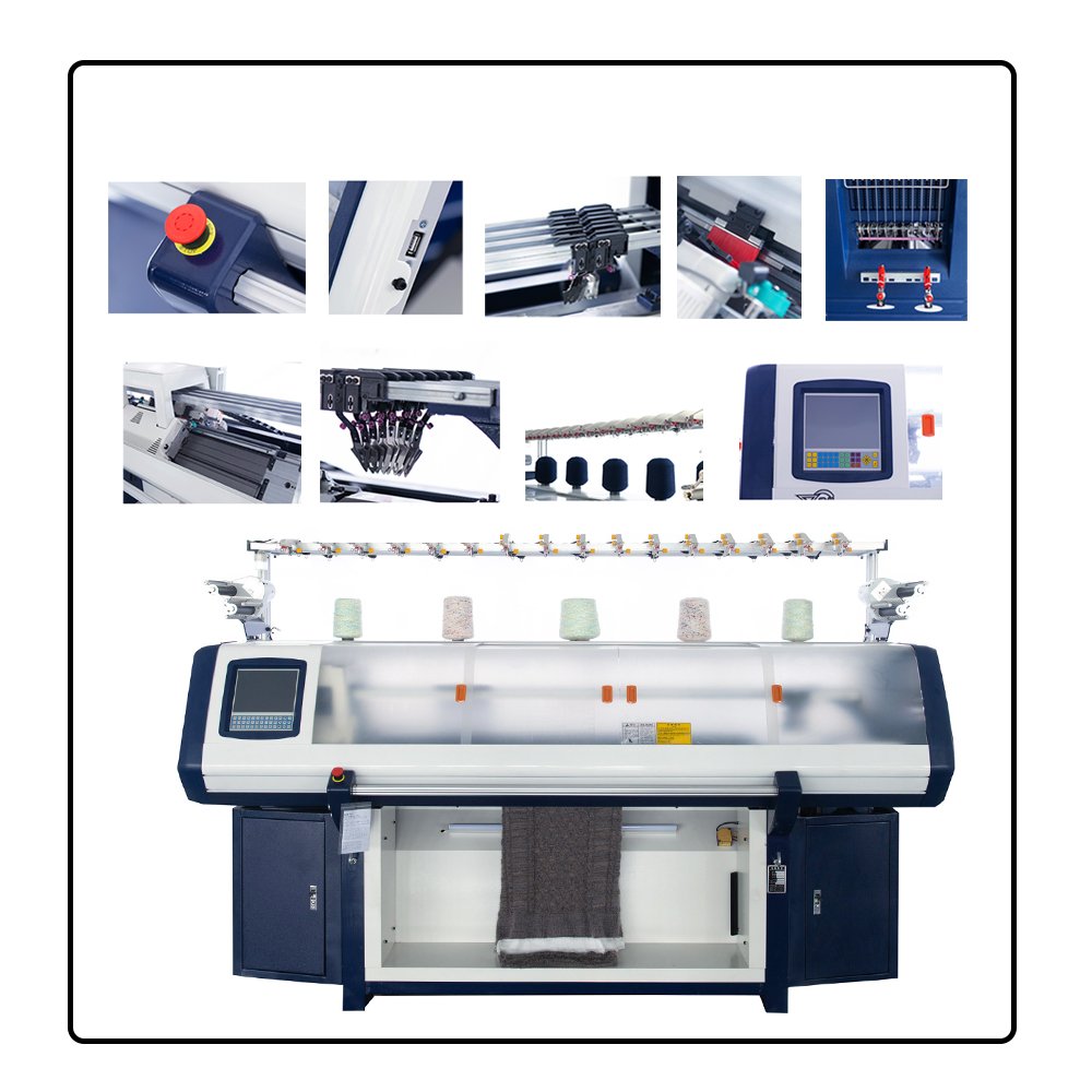 Tricot warp wholegarment cotton fabric computerized flat knitting textil intarsia machine for t shirts flat knit rib machine