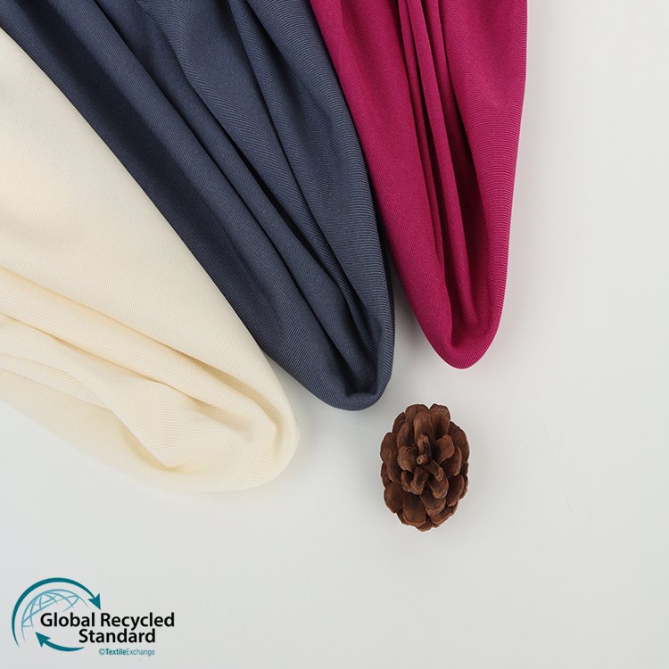 Knitwear RPET Eco-friendly 1*1 Rib Recycle Fabric 93%Recycle Polyester 7%Spandex 200gsm Ready-to-ship Goods Recycling Fabric