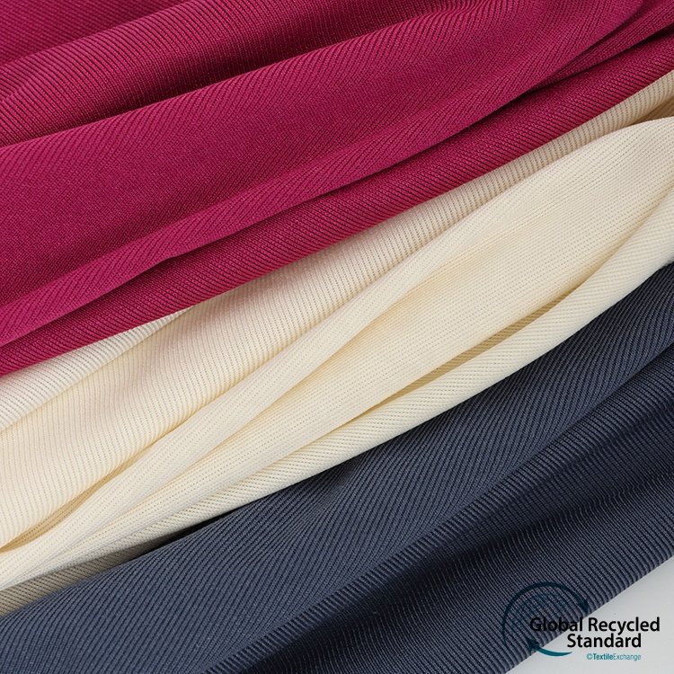 Knitwear RPET Eco-friendly 1*1 Rib Recycle Fabric 93%Recycle Polyester 7%Spandex 200gsm Ready-to-ship Goods Recycling Fabric