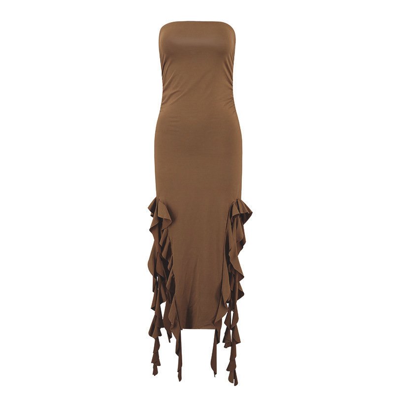 2024 New Design Modal Cotton Rib Women Clothes Ladies Lounge Sleeveless Dress Bodycon Casual Tube Top Dress