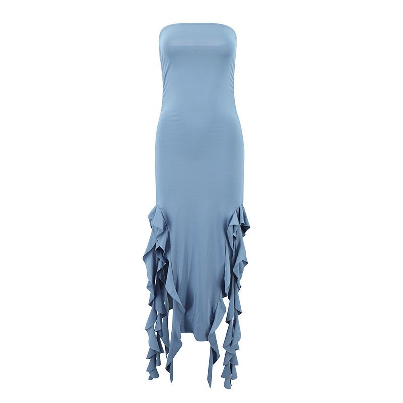 2024 New Design Modal Cotton Rib Women Clothes Ladies Lounge Sleeveless Dress Bodycon Casual Tube Top Dress