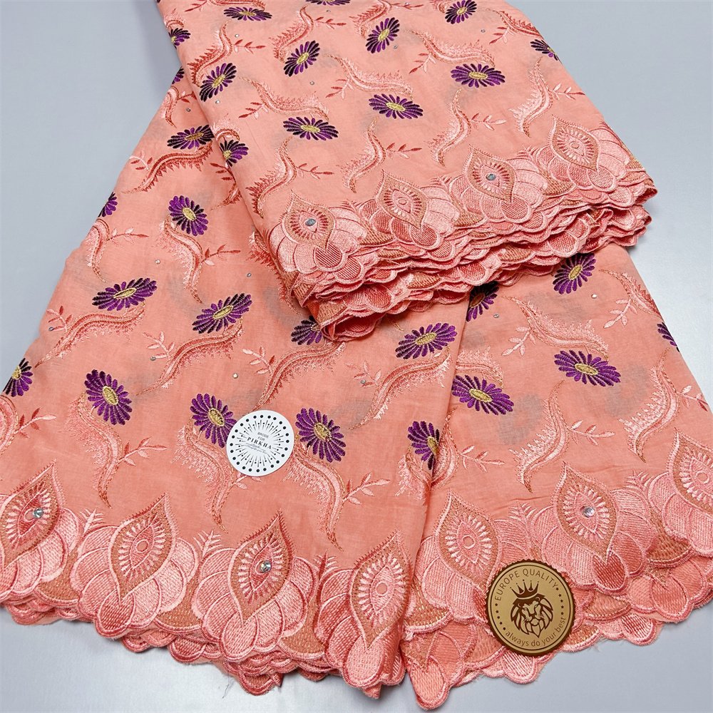 High quality swiss voile laces 2023 swiss lace voile fabric 100% cotton embroidery lace fabric for women dress