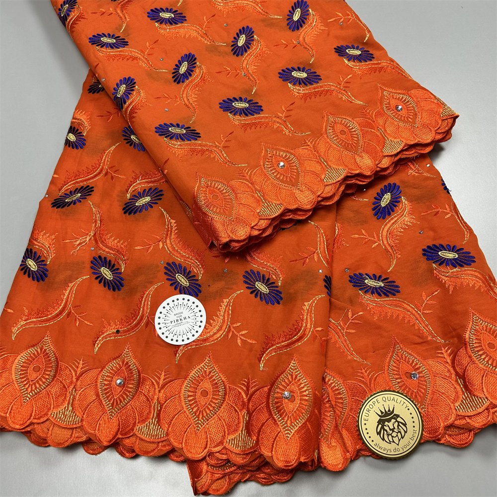High quality swiss voile laces 2023 swiss lace voile fabric 100% cotton embroidery lace fabric for women dress