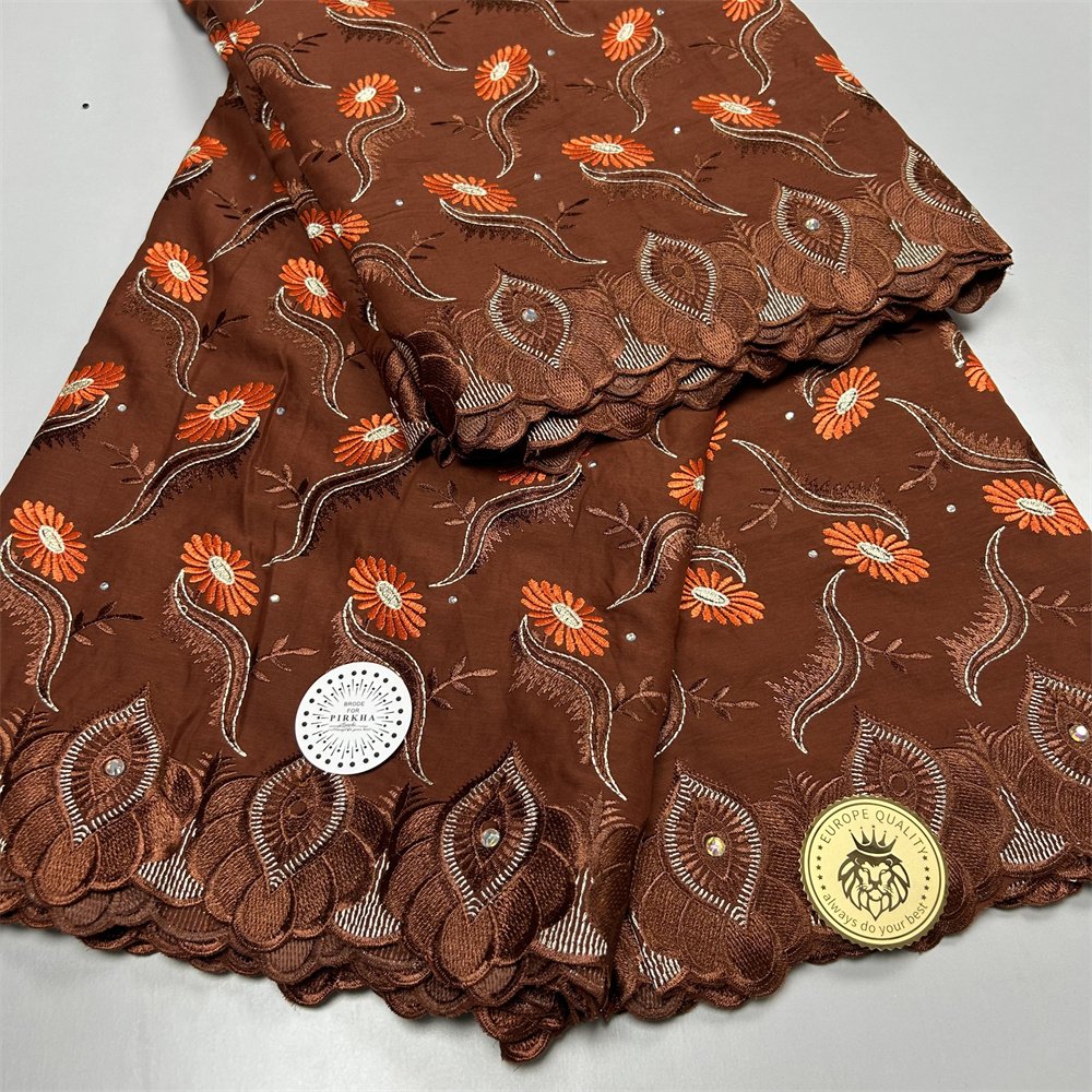 High quality swiss voile laces 2023 swiss lace voile fabric 100% cotton embroidery lace fabric for women dress