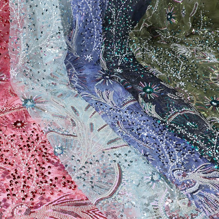 wholesale embroidery fabrics for clothing material , Hot sales custom lace embroidery fabric