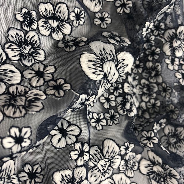 HA-16101 High quality mesh with multi color lace embroidered fabric