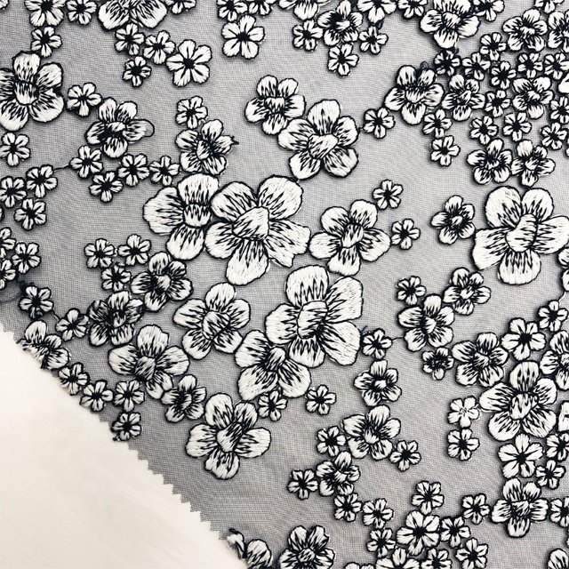 HA-16101 High quality mesh with multi color lace embroidered fabric