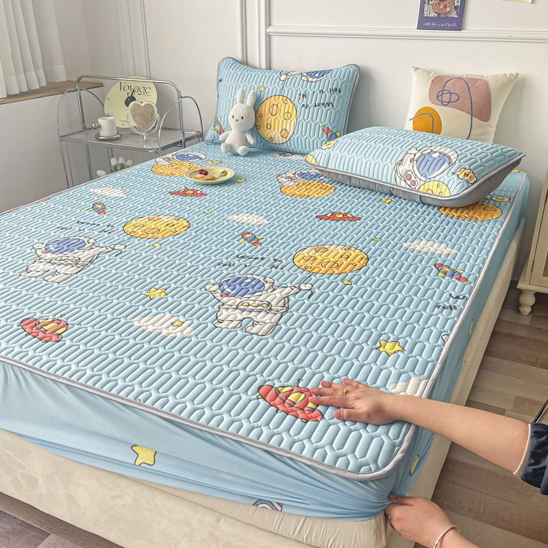 Double bed cover canopy single piece four seasons mattress protector anti-allergy fixed all-inclusive factory direct wholesale