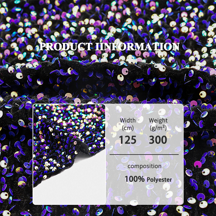 Garments manufacturer new design the colorful small sequin embroidery fabrics 100 %polyester good quality for dresses