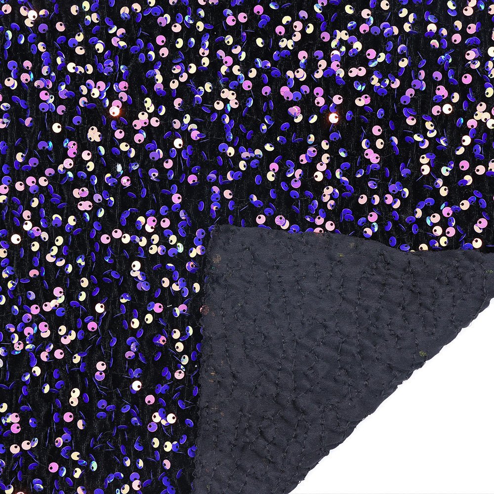 Garments manufacturer new design the colorful small sequin embroidery fabrics 100 %polyester good quality for dresses